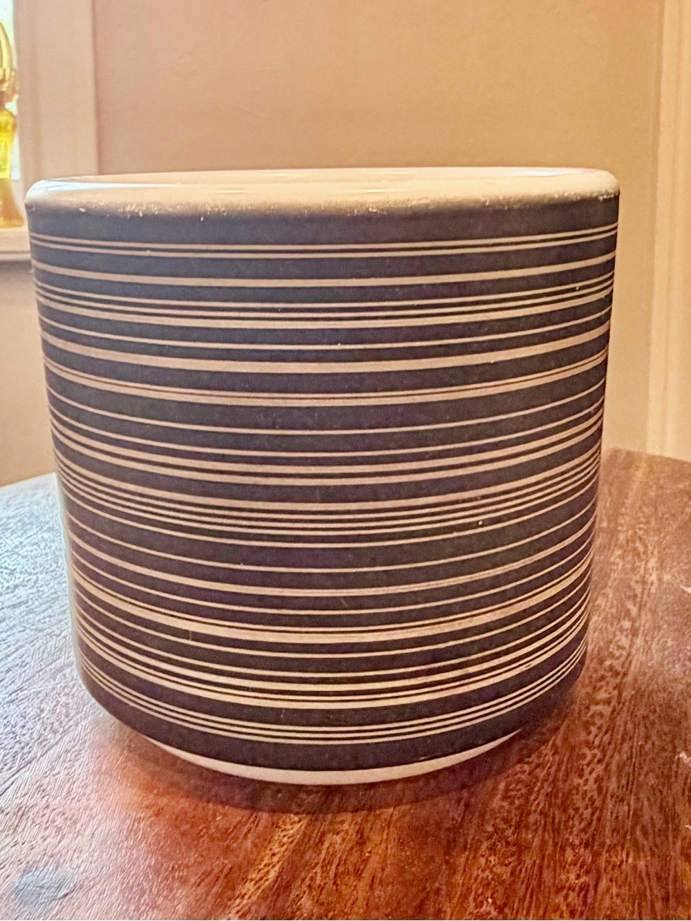 Vintage 1960's Pyrex Terra Pattern Handleless Mug  - 13 oz. Coffee- Tea Cup